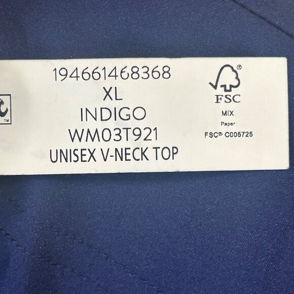 Scrubstar Unisex Size XL Core Essentials V-Neck Scrub Top Indigo NWT - Picture 7 of 12